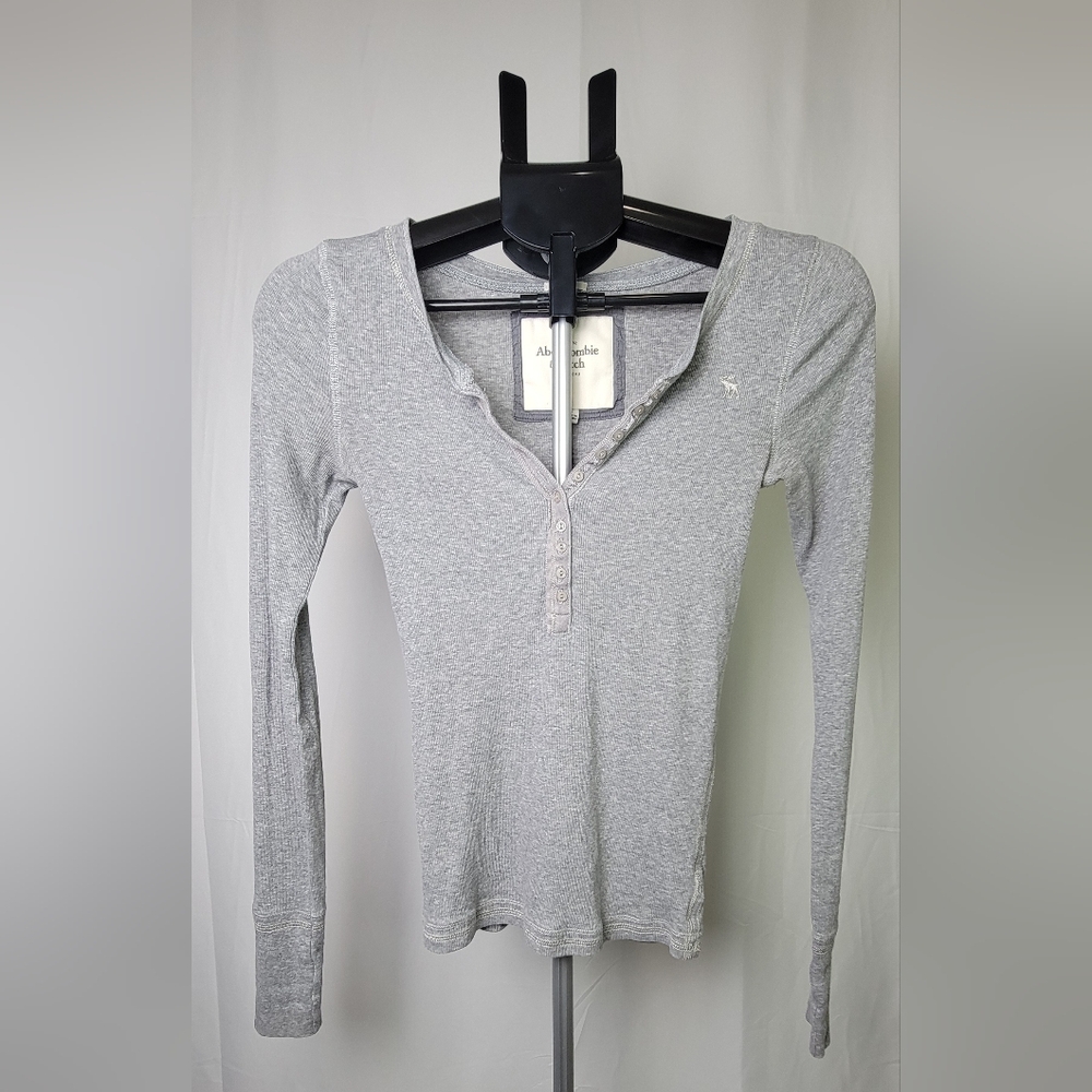 Vtg Abercrombie & Fitch Ribbed Henley Bella Swan Twilight Core Grunge 2000's M